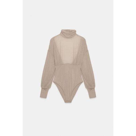 ZARA GEORGETTE BACK BODYSUIT - Picture 6 of 8